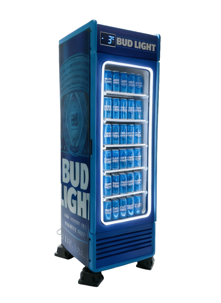 bud light cooler with shelves