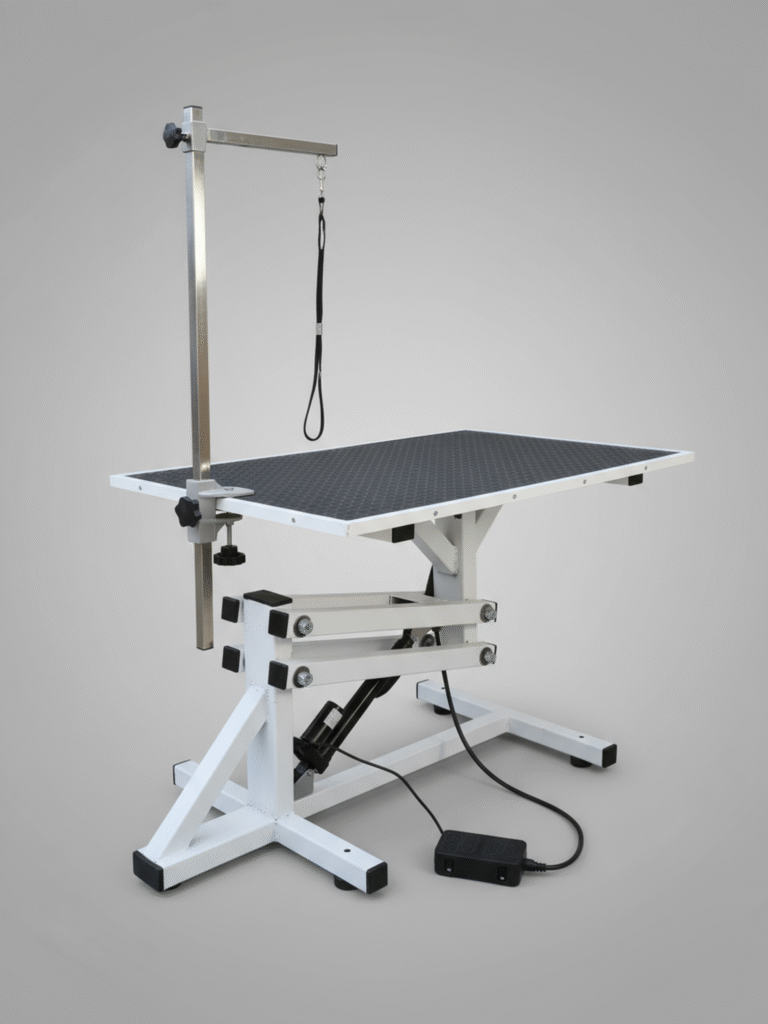 professional pet grooming table photography